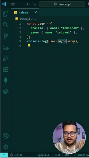 Javascript Interview Question asked in FAANG | #javascript #shorts #coding | Optional Chaining