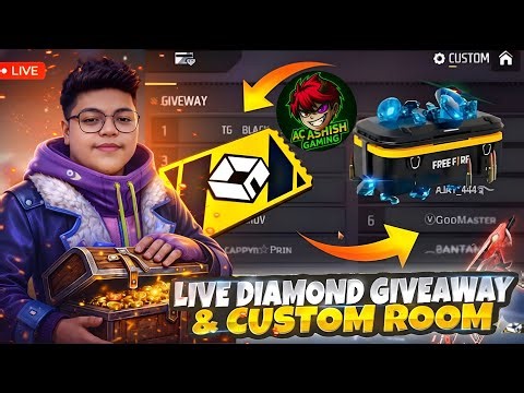 FREE FIRE LIVE CUSTOM ROOM GIVEAWAY | FF LIVE TEAM CODE GIVEAWAY | FF LIVE GIVEAWAY DJ ALOK |FF LIVE