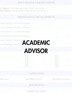 Teacher to Academic Advisor | Pre-filled   Editable   Resume   Cover Letter   Reference Page | Grab, Edit, Go - Etsy