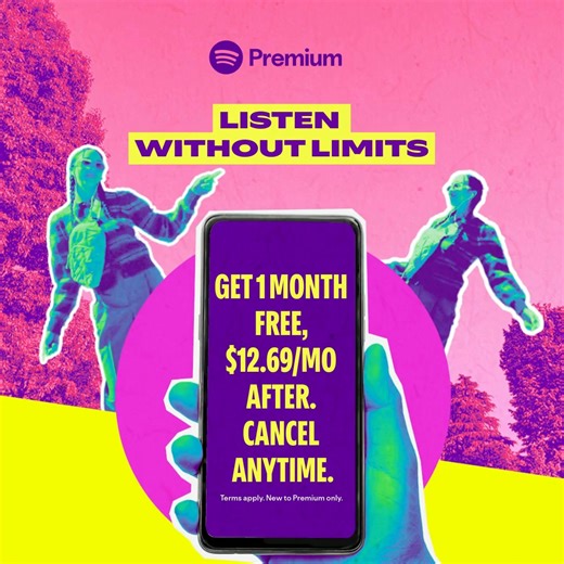 Choose Premium and listen to ad-free music without limits. | Spotify