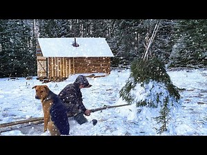 Life in a Log Cabin far from People in a Siberian Forest - Cold Winter is Coming