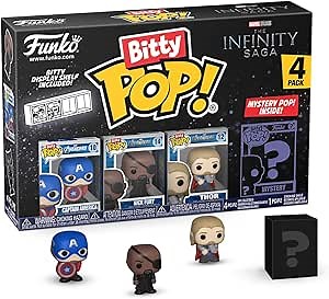 Funko Bitty POP! Marvel - Captain American and A Surprise Mystery Mini Figure - 0.9 Inch (2.2 Cm) - Marvel Comics Collectable - Stackable Display Shelf Included - Gift Idea - Cake Topper