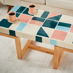How To Build a Tile Coffee Table With Wood Legs