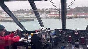 The view of leaving the island from the cockpit of the Mackinac Express. | Mackinac Island Ferry Company Star Line