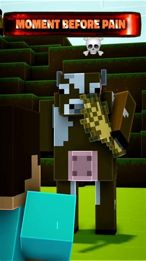 Minecraft Cows are sus!😅 (Troll #shorts)