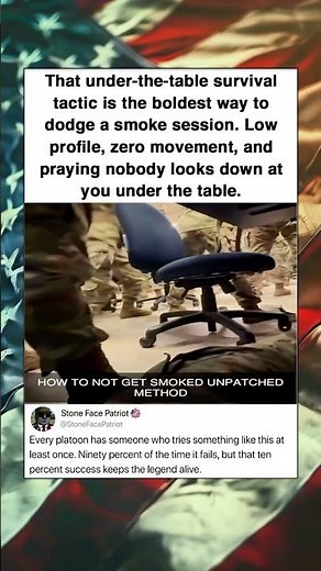 That under-the-table survival tactic is the boldest way to dodge a smoke session. Low profile, zero