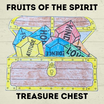 Fruits of the Spirit Craft, Treasure Chest Craft, Kids Craft Template, Sunday