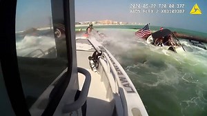 Dramatic video shows the rescue of nine people from an overturned boat off Destin, Florida on Friday. Credit: Okaloosa County Sheriff's Office via Storyful. Full video: https://tinyurl.com/yabr5w29 | FOX6 News Milwaukee