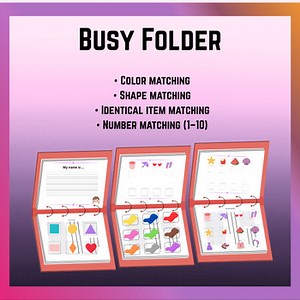 File Folder tracing, name writing, matching colors, matching shapes, identical
