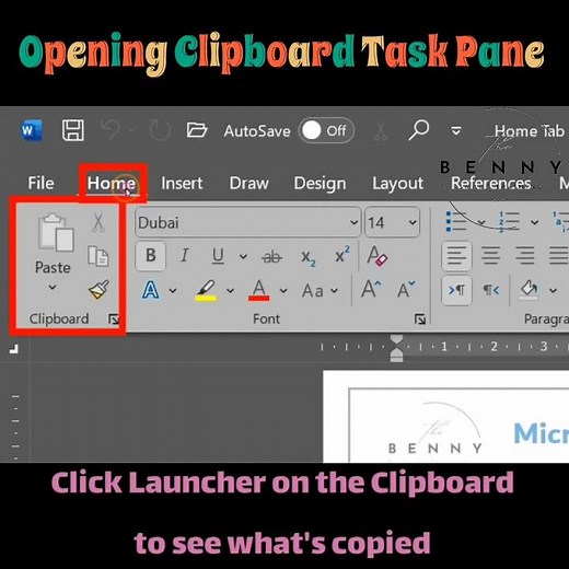 How to open Clipboard Task Pane in MS Word