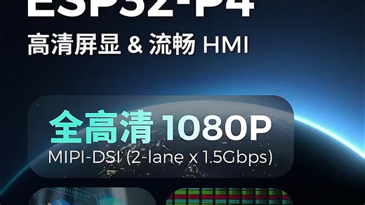 乐鑫科技ESP32-P4 高清屏显 & 流畅 HMI