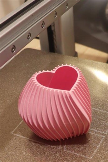 3D Print Timelapse: Heart Vase ❤️🌹 Love Vase (Bambu Lab P2S/A1 Combo)