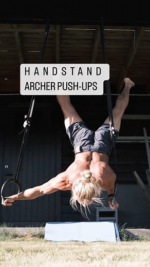 111K views · 13 reactions | First time trying the handstand archer push-ups on the gymnastic rings - YES, it’s as intense as it looks  This was my best try (out of maybe 15) before getting too exhausted. No perfect reps, but pretty good for a first try, don’t you think? #handstand #handstandpushups #pushups #gymnastics #crossfit #bodyweighttraining | Berg Movement | Facebook