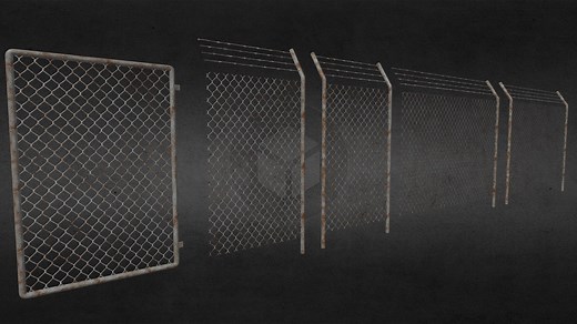 Modular Chain Link Fence Set - Download Free 3D model by FrodoUndead