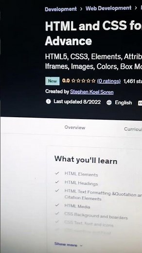 HTML and CSS for Beginners From Basic to Advance - Udemy Free Course