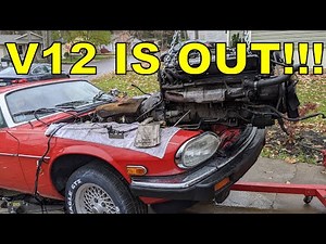 Removing The V12 From The Jaguar XJS So It Can Be Replaced With A V8!