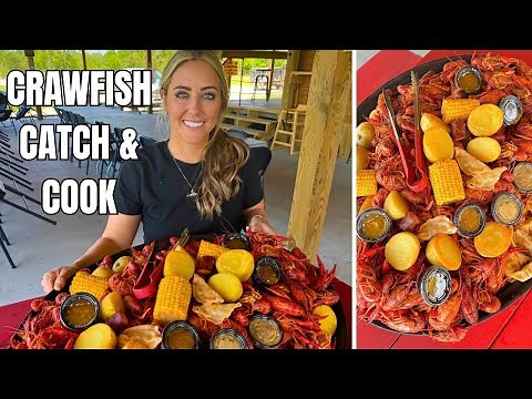 Catching and Cooking Crawfish at Double Bayou Crawfish Farm! 🦞 Farm-to-Table Boil Experience 🔥