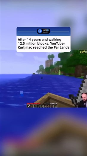 vidIQ on Instagram: "That is indeed a very big ocean... After more than 14 years of walking across a Minecraft world, KurtJMac officially reached the Far Lands—over 12 million blocks from where he first spawned on October 4th 2025. If you don’t know what the “Far Lands” are, they were a bizarre terrain glitch found in the earliest versions of the game, appearing around 12.55 million blocks from spawn. Because the world generation code couldn’t handle distances that large, it produced surreal wal