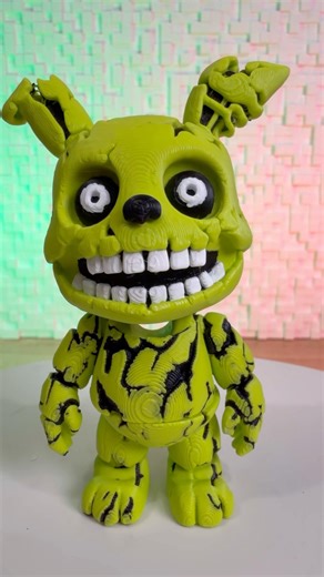 3d Printed Flexi FNAF Springtrap Puppet #fnaf #puppet #springtrap #3dprinting #snapmaker #fyp #viral