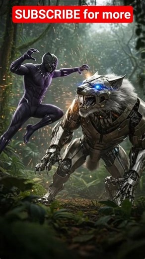# BLACK PANTHER vs STEELJAW: Jungle Hunt! 🐾🦾 #Shorts #BlackPanther #Transformers