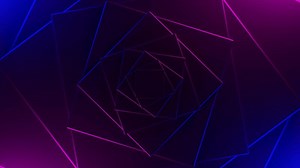 Rotating square spiral with colorful background. Design. Geometric spiral with squares. Rotating spiral of squares with concentration