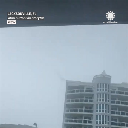 Sparks fly as lightning strikes an apartment roof during a thunderstorm in Jacksonville ⚡ | AccuWeather