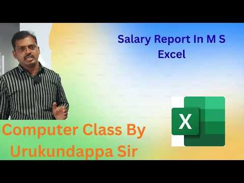 Salary Report In M S Excel By Urukundappa Sir