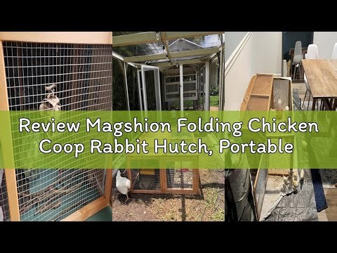 Review Magshion Folding Chicken Coop Rabbit Hutch, Portable Chicken House with Handle Wooden Small A