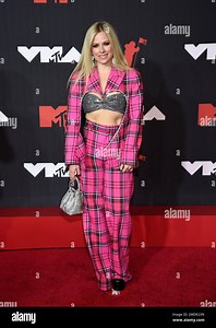 Avril Lavigne arrives at the MTV Video Music Awards at Barclays Center on Sunday, Sept. 12, 2021, in New York. (Photo by Evan Agostini/Invision/AP Stock Photo - Alamy