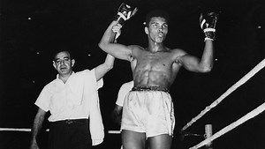 Cassius Clay hosts Milton Metz on his radio show