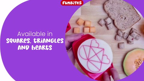 FUNBITES Sandwich Cutter for Kids Lunch, Mini Cookie Cutters, Bento Box Accessories, Cuts Food into Bite-Size Shapes for Toddler Lunch, Great for picky eaters - Purple Squares 1pk