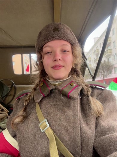 Historical Military Parade in Snowy Conditions