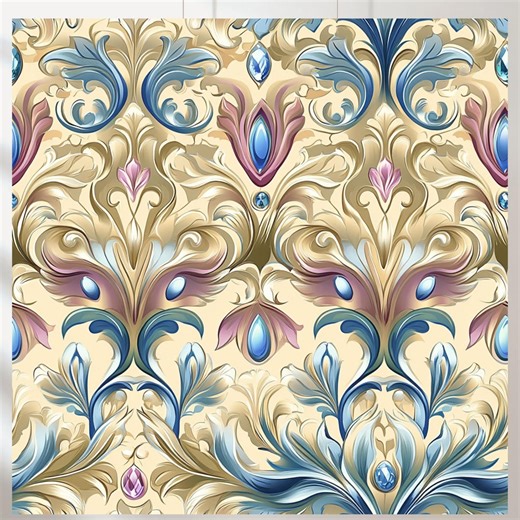 Set of 5 Floral Seamless Pattern: High-resolution Fabric Print (digital Download) - Etsy