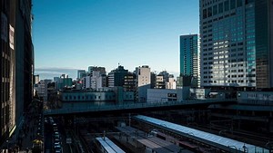 モザイク：東京都新宿区の新宿駅周辺の都市景観