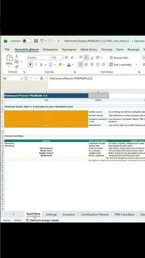 Retirement Planner PREMIUM Excel Template | FIRE Calculator & Monte Carlo Dashboard