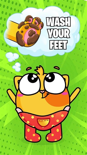 Kids learn to wash their feet 🧼 Hygiene rules 🐨 Kids songs and nursery rhymes #educational