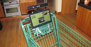 Kinect grocery cart follows shoppers around the store