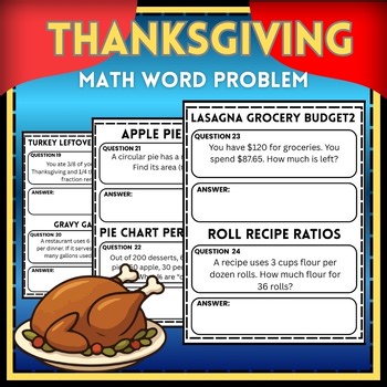 Gobble Up the Math! 40 Thanksgiving-Themed Word Problems with Answer Keys