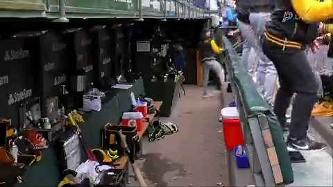 Pirates pitching coach Bill Murphy. Calm, cool, and collected most of the time, fired up when Ramirez got out of it. Love to see the passion from the new coach.