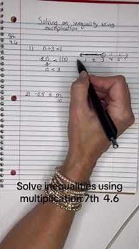 7th 4.6 Solving inequalities using multiplication #solvinginequalities #numberline