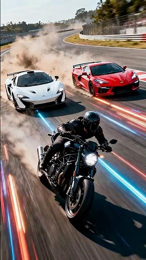 “Motorcycle vs. Two Supercars: The Ultimate Speed Showdown! moto vs supercar, supercar racing