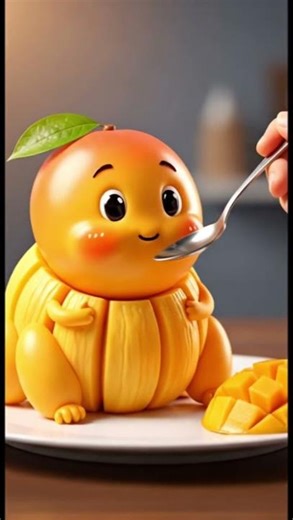 Adorable Mango Creature Comes to Life 🍋✨ | Hyper-Realistic Macro Animation