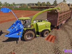 模拟农场19：疯狂改装mod甘蔗收割机，连上百吨王挂车轻松搞定 #模拟农场19 #电脑游戏 #模拟游戏