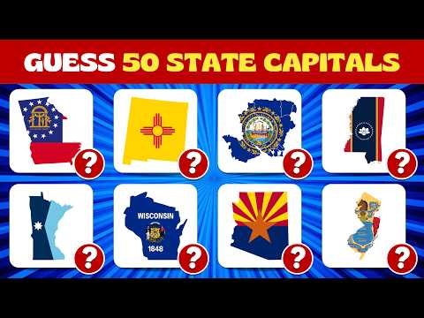 Can You Guess All 50 U S State Capitals in 3 Seconds? 🗽🤔 | State Capital Quiz | Just One Guess!