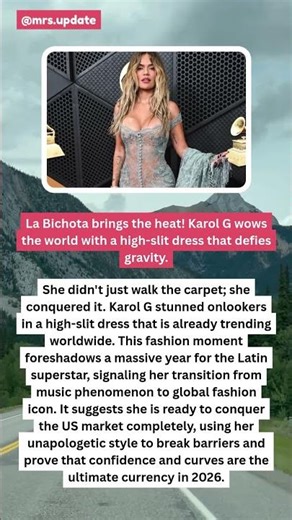 Karol G's HIGH SLIT Dress Wows! 💃🔥 Fashion Moment #KarolG #celebritynews