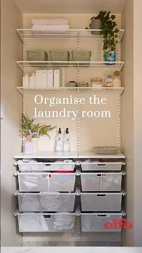 Elfa setup in the laundry room #laundryroom #diy #homeimprovement