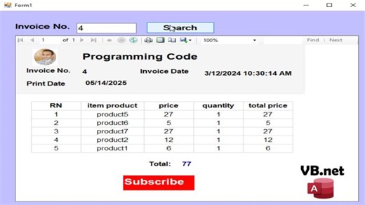 VB.NET Invoice Report in RDLC with Access Search Filter Tutorial | Gamal Malak posted on the topic | LinkedIn