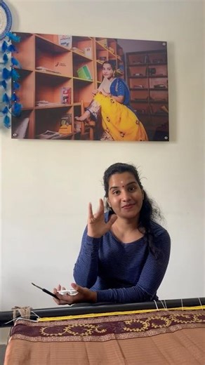 Hand-painted Tanjore art on a beautiful 3-inch gap border pattu saree 🌸✨