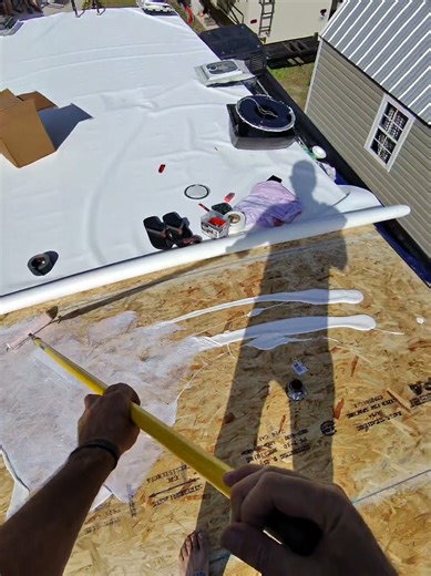 Final Day of 40' RV Fifth Wheel Roof Replacement