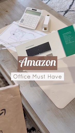 Type: LINK in the comments below to grab this bluetooth mini keyboard. This turns your phone into a mini laptop and is nice to have when you need to work on the go🤍 #amazonmusthaves #homeofficeinspo #homeofficeorganization #amazonfinds2023 #founditonamazon #officedesk | Brooke's Buys